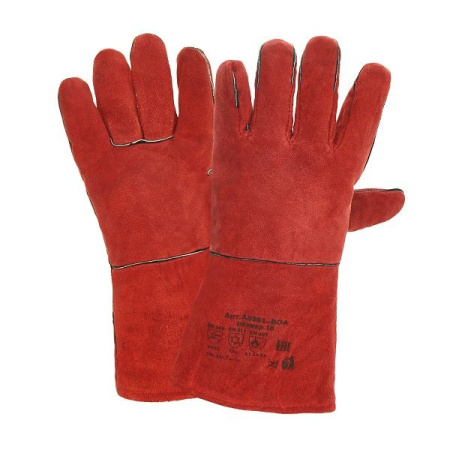 Перчатки сварщика краги красные Трэк