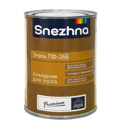 Эмаль для пола ПФ-266 желто-коричневая  0,9кг Snezhna Радуга@---
