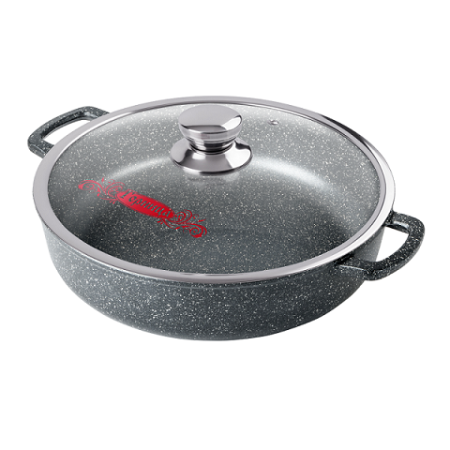 Жаровня ф260 h70 с крышкой гранит Горница(5)