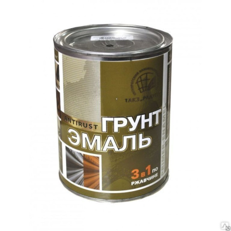 Грунт эмаль по ржавчине 3в1 черная 0,9кг глянец Радуга(14)