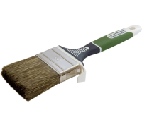 Кисть плоская 60х17мм прорезиненная ручка смешанный ворс зеленая Color Expert Кисть плоская 60х17мм прорезиненная ручка смешанный ворс зеленая Color Expert