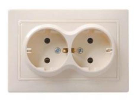 Розетка 2-мест с/з крем Кварта IEK