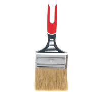 Кисть плоская 80х17мм прорезиненная ручка смешанный ворс красная Color Expert Кисть плоская 80х17мм прорезиненная ручка смешанный ворс красная Color Expert