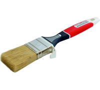 Кисть плоская 40х14мм прорезиненная ручка смешанный ворс красная Color Expert Кисть плоская 40х14мм прорезиненная ручка смешанный ворс красная Color Expert