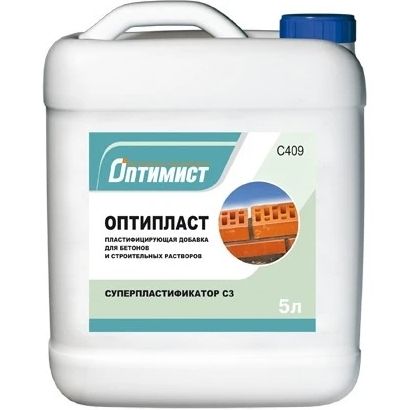 Добавка в бетон пластифицикатор  5л С409  Оптипласт Оптимист Добавка в бетон пластифицикатор  5л С409  Оптипласт Оптимист
