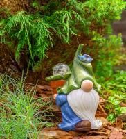 Фигура садовая 27,5см Цветочный гном с LED подсв. солн.батарея 210 Чудесный Сад