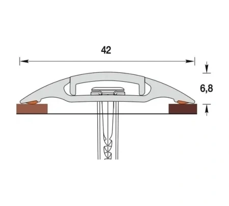 Порог  90см ПМК42-0,9 216 дуб сафари с МК Идеал