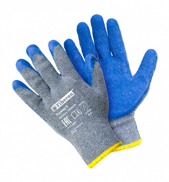 Перчатки полиэстер латексное покрытие при тяжелых работах Fiberon