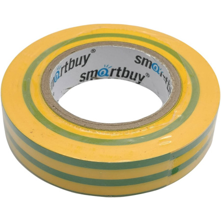 Изолента ПВХ 15ммх20м 130мкм желто-зеленая Smartbuy