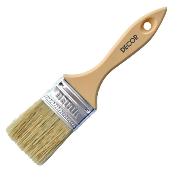 Кисть плоская 50х14мм пластиковая ручка смешанный ворс Четверг Decor(12) Кисть плоская 50х14мм пластиковая ручка смешанный ворс Четверг Decor(12)