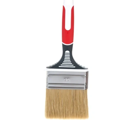 Кисть плоская 80х17мм прорезиненная ручка смешанный ворс красная Color Expert Кисть плоская 80х17мм прорезиненная ручка смешанный ворс красная Color Expert