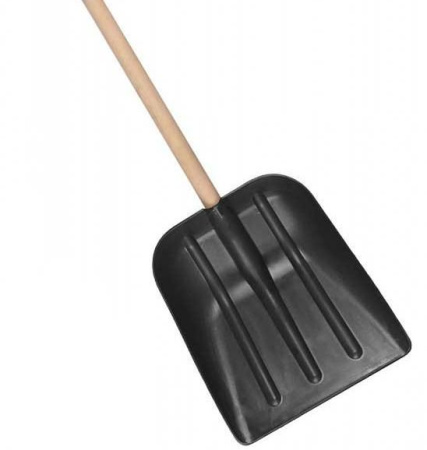 Лопата снегоуборочная 425х335 сталь окраш.с дерев.черенком Успех---