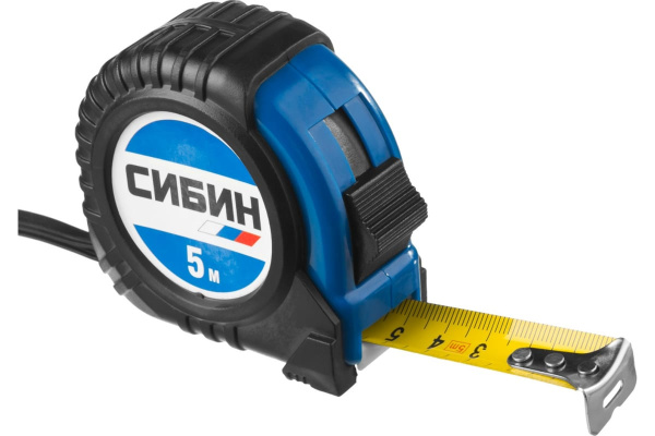 Рулетка   5мх19мм с фиксатором Сибин Рулетка   5мх19мм с фиксатором Сибин