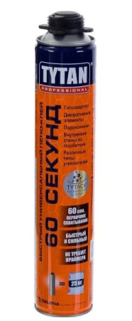 Пена-клей универсальный  40м  750мл быстрый 60секунд проф Professional Gun Tytan(12) Пена-клей универсальный  40м  750мл быстрый 60секунд проф Professional Gun Tytan(12)