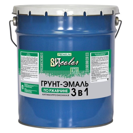 Грунт эмаль по ржавчине 3в1 темно-серая 20кг глянец Вит Color