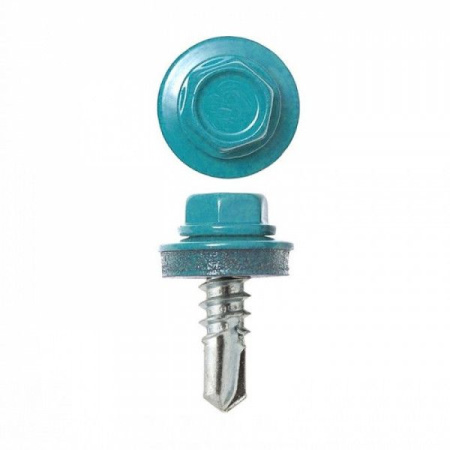 Саморез кровельный RAL5021 5,5х25  металл  50шт бирюза Daxmer---