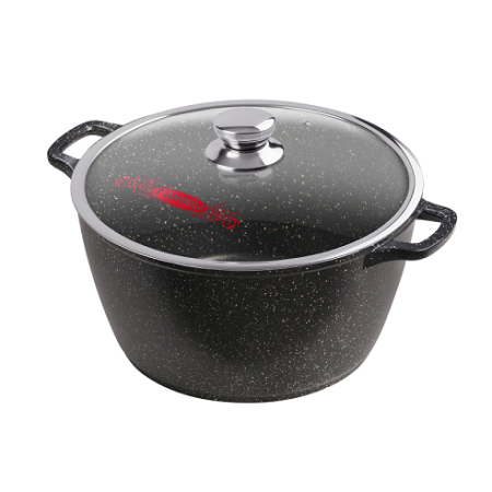 Кастрюля 7л с крышкой с ободом гранит Горница(54)