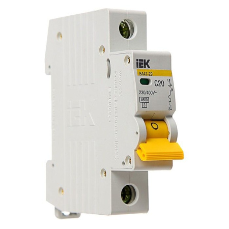 Автомат выключатель  20А 1п ВА 47-29 4,5kA IEK Автомат выключатель  20А 1п ВА 47-29 4,5kA IEK