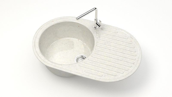 Мойка иск мрамор врезная Наоми 720х455х185 хлопок