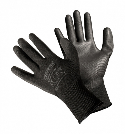 Перчатки полиэстер д/точн.работ белые,черные L  Fiberon