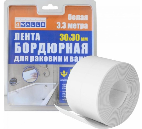 Лента бордюрная 30ммх3,3м 4Walls Лента бордюрная 30ммх3,3м 4Walls