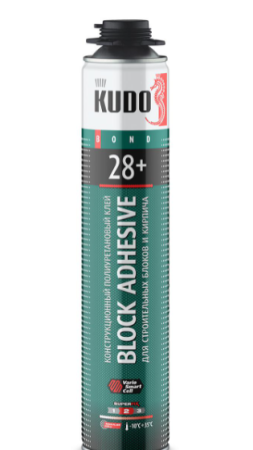 Пена-клей для блока и кирпича  65м 1000мл всесезонная проф Proff 28+ ABL Kudo(12) Пена-клей для блока и кирпича  65м 1000мл всесезонная проф Proff 28+ ABL Kudo(12)