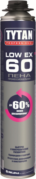 Пена монтажная проф. 55л летняя 750мл Professional LowEx 60 Tytan(12) Пена монтажная проф. 55л летняя 750мл Professional LowEx 60 Tytan(12)