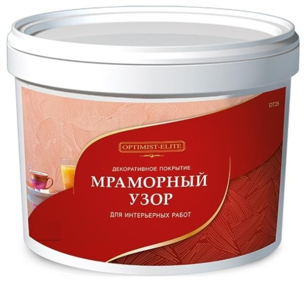Покрытие декоративное D728 Мраморный узор 15кг Optimist Elite Покрытие декоративное D728 Мраморный узор 15кг Optimist Elite