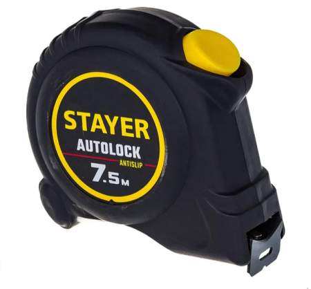 Рулетка   7,5мх25мм автостоп AutoLock Stayer Рулетка   7,5мх25мм автостоп AutoLock Stayer