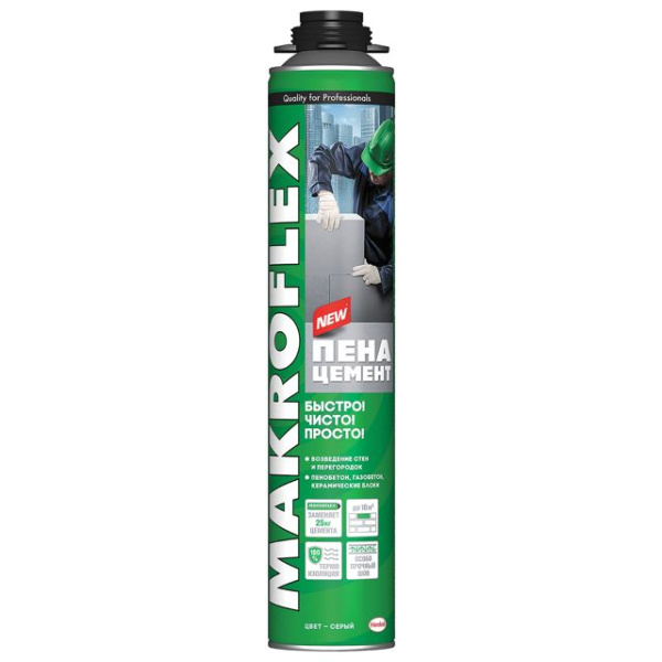 Пена-цемент Makroflex 850мл Pro Пена-цемент Makroflex 850мл Pro